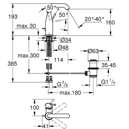 Grohe Essence M смесител за мивка,хром