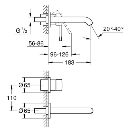 Grohe Essence смесител за вграждане за мивка, 18 см, хром