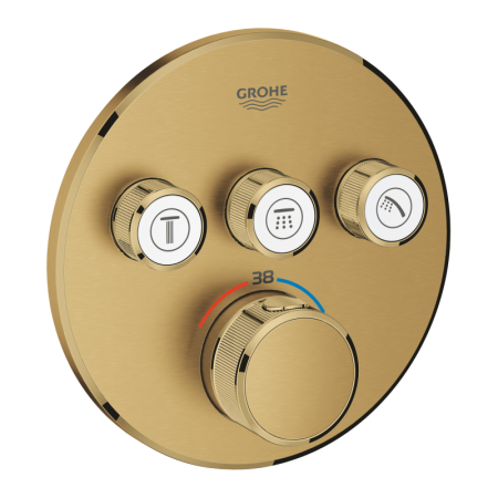 GROHE Smart Control термостатен смесител за вграждане с 3 функции,  Brushed Cool Sunrise