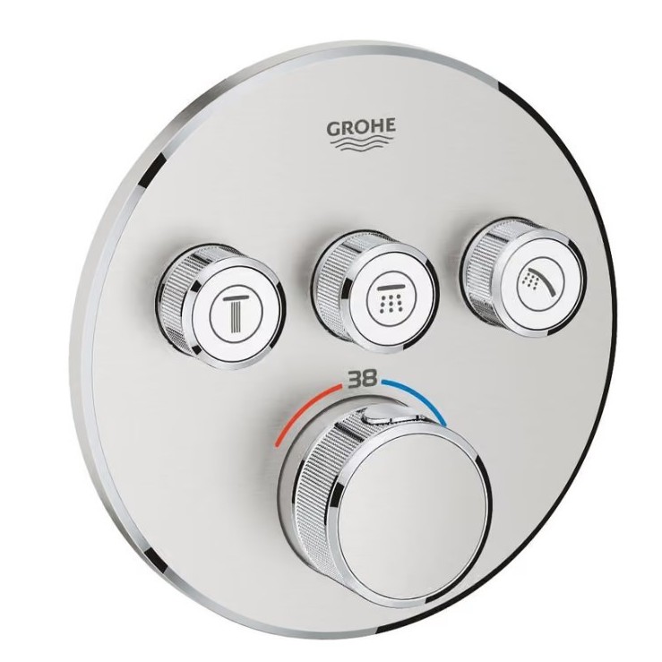 GROHE Smart Control термостатен смесител за вграждане с 3 функции,стомана мат 29121DC0