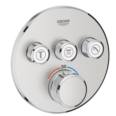 GROHE Smart Control термостатен смесител за вграждане с 3 функции,стомана мат