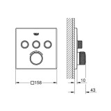 Смесител Grohe Grohtherm SmartControl термостат за вграждане за 3 извода , Brushed Cool Sunrise 2 29126GN0