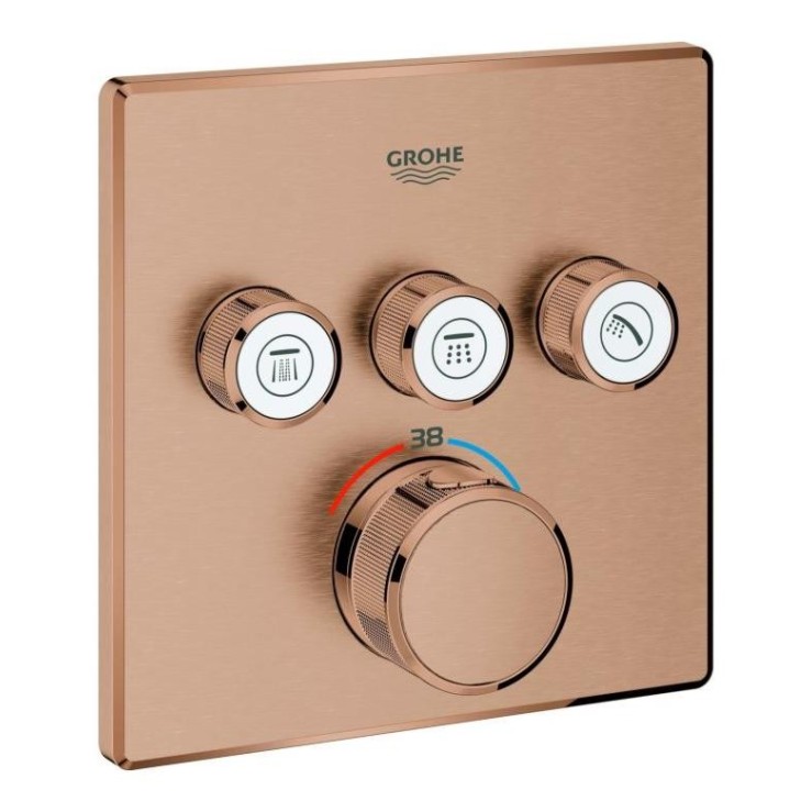 Смесител Grohe Grohtherm SmartControl термостат за вграждане за 3 извода , Brushed Warm Sunset 29126DL0