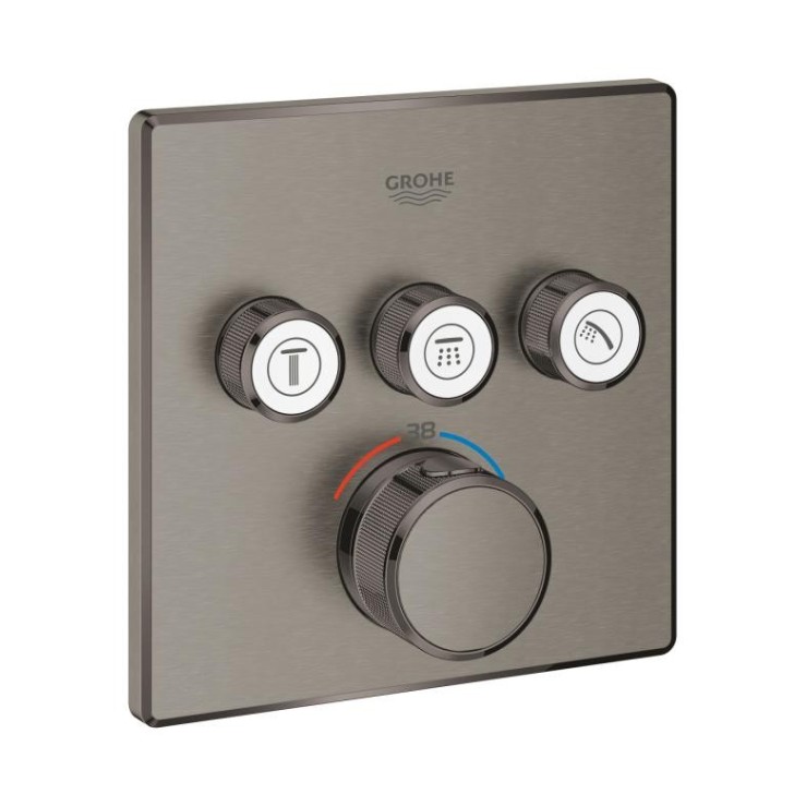 Смесител Grohe Grohtherm SmartControl термостат за вграждане за 3 извода , Brushed Hard Graphite 29126AL0