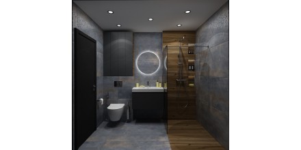 Индустриален стил с Nickel blue и Treverkhear brown 